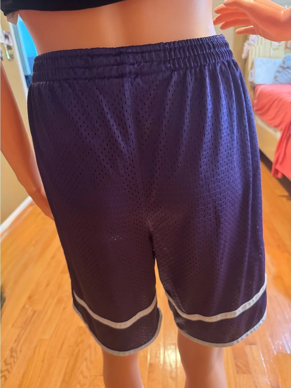 Youth Champion Purple Mesh Athletic Shorts with White Trim